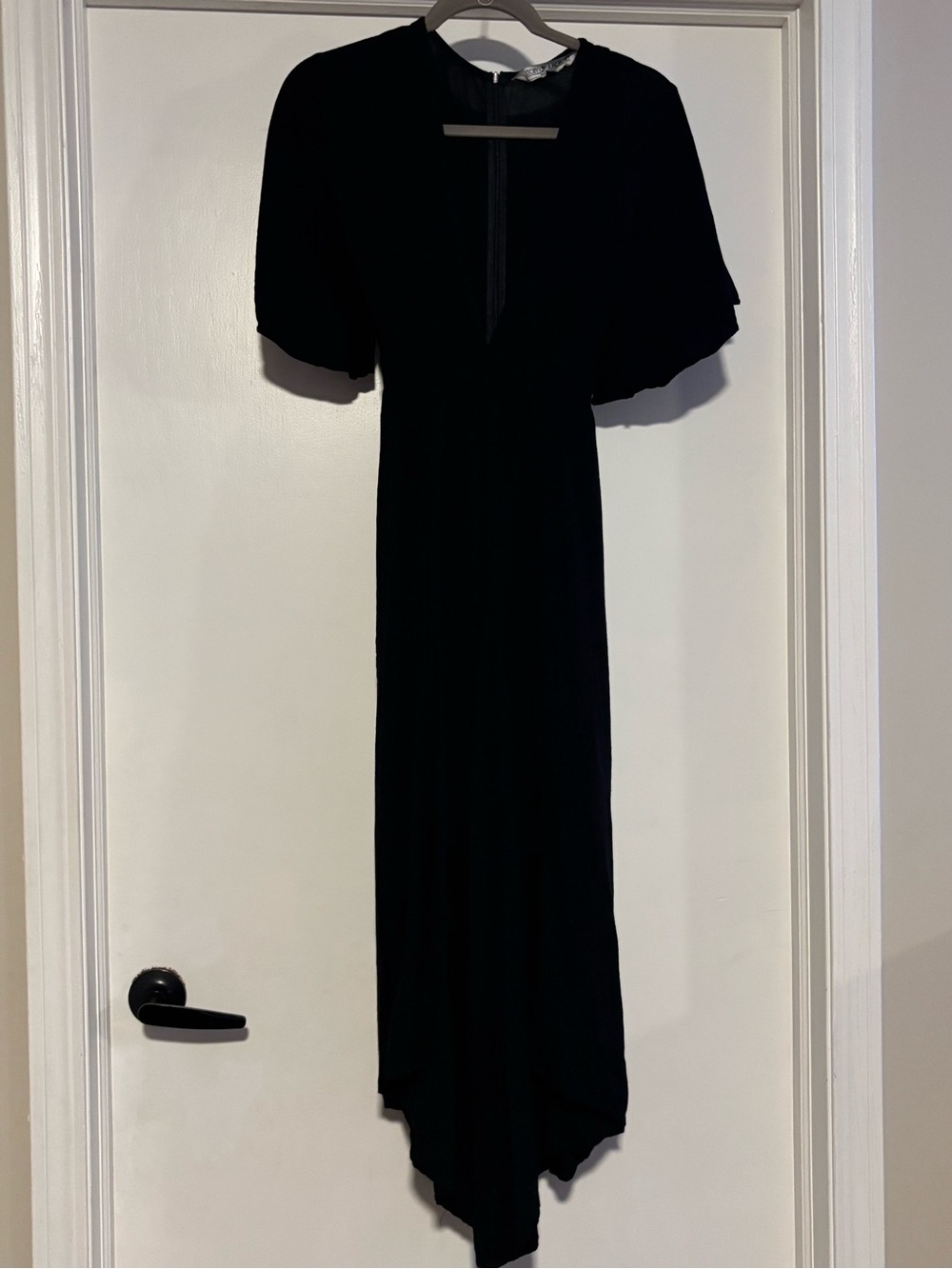 Black Puff-Sleeve Jumpsuit